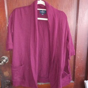 American Eagle XS Oversized Cardigan Sweater Burgundy Offers Welcome